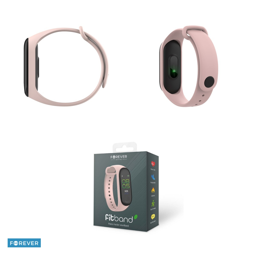 Bratara fitness Forever Forever SB-50, IP65, 90 mAh, curea 245 mm, 80 x 160 px 0,96", Bluetooth, Roz [4]