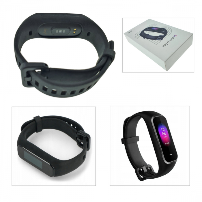 Bratara smart fitness Hey+ Band 1S, model B180S, reglabila intre 145 si 225 mm, bluetooth v.4.2, neagra [3]