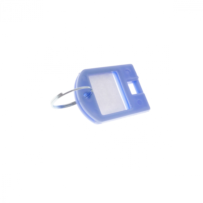 Breloc albastru, 40 x 28 mm, cu eticheta de identificare si inel de prindere, Key Ring Tag, din plastic [2]