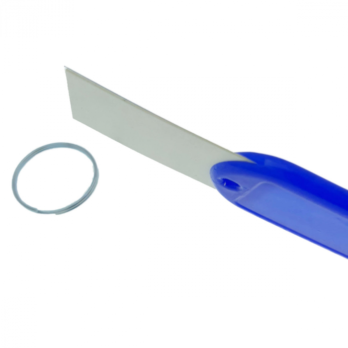 Breloc albastru intens cu eticheta identificare si inel de prindere, Key Ring Tag, 52 x 22 mm, din plastic [7]