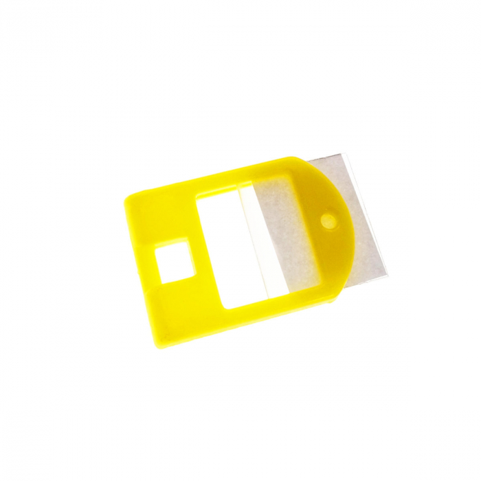 Breloc galben, 40 x 28 mm, cu eticheta de identificare si inel de prindere, Key Ring Tag, din plastic [3]