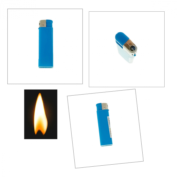 Bricheta clasica de buzunar, BRF00023 Blue, 82 x 25 x 9 mm, flacara reglabila, albastru [3]