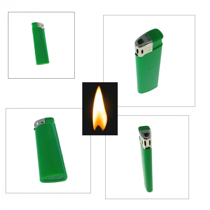 Bricheta clasica de buzunar, BRF00023 Green, 83 x 27 x 13 mm, flacara reglabila, verde [3]