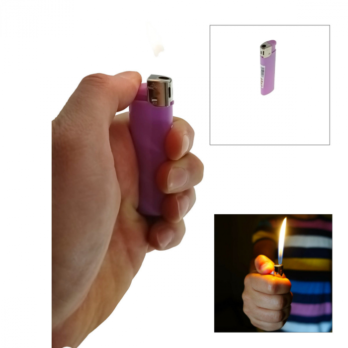 Bricheta clasica de buzunar, BRF00023 Purple, 83 x 27 x 13 mm, flacara reglabila, mov [5]