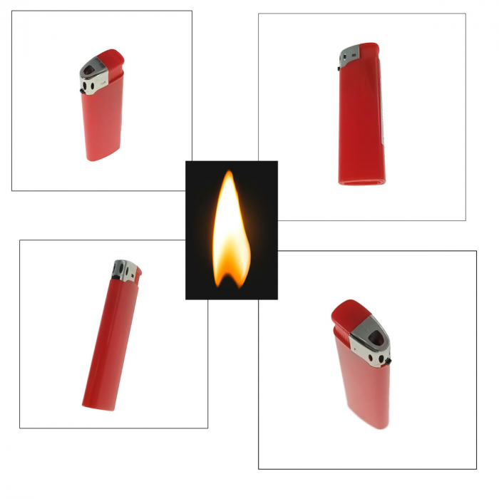 Bricheta clasica de buzunar, BRF00023 Red, 83 x 27 x 13 mm, flacara reglabila, rosie [3]