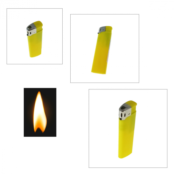 Bricheta clasica de buzunar, BRF00023 Yellow, 83 x 27 x 13 mm, flacara reglabila, galbena [5]