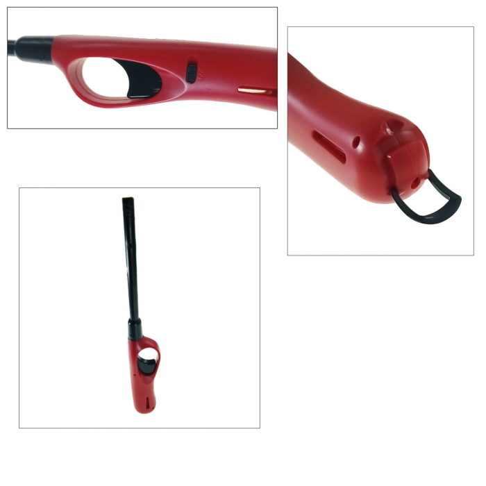 Bricheta cu gaz, BRB00047 Red, reincarcabila, pentru aprins focul, rosie [2]