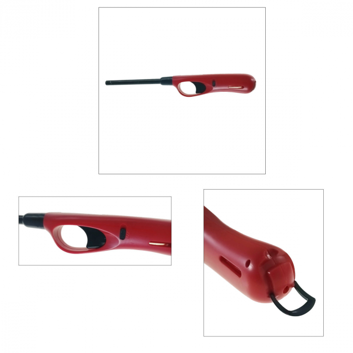 Bricheta cu gaz, BRB00047 Red, reincarcabila, pentru aprins focul, rosie [3]