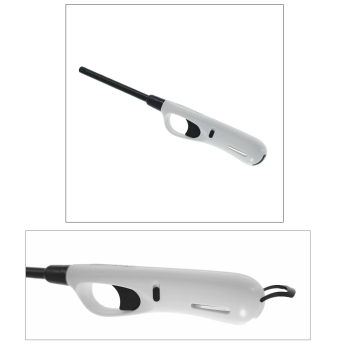 Bricheta cu gaz, BRB00047 White, reincarcabila, pentru aprins focul, alba [3]