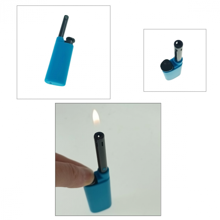 Bricheta cu gaz, BRC00026 Blue, reincarcabila, pentru aprins focul, albastra [4]
