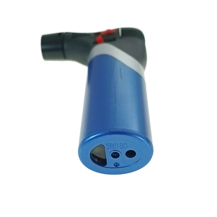 Bricheta cu gaz si aprinzator antivant, rezervor reincarcabil, buton blocare, flacara reglabila, lungime 12 cm, albastra [2]