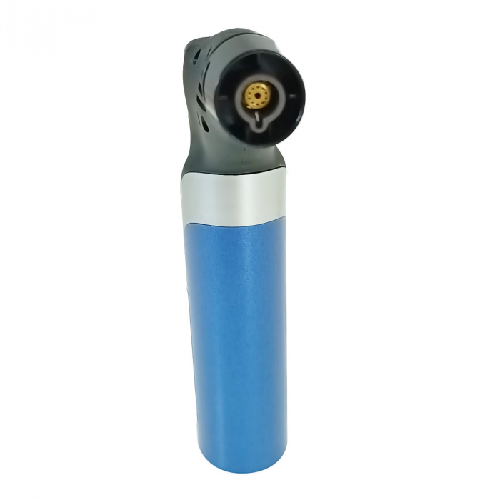 Bricheta cu gaz si aprinzator antivant, rezervor reincarcabil, buton blocare, flacara reglabila, lungime 12 cm, albastra [4]