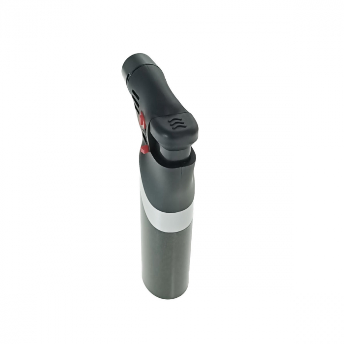 Bricheta cu gaz si aprinzator antivant, rezervor reincarcabil, buton blocare, flacara reglabila, lungime 12 cm, neagra [4]