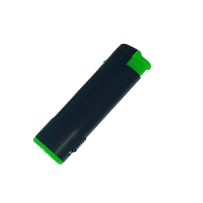 Bricheta cu LED, de buzunar, BRFL00051 Green, 81 x 25 x 10 mm, flacara reglabila, neagra cu verde [4]