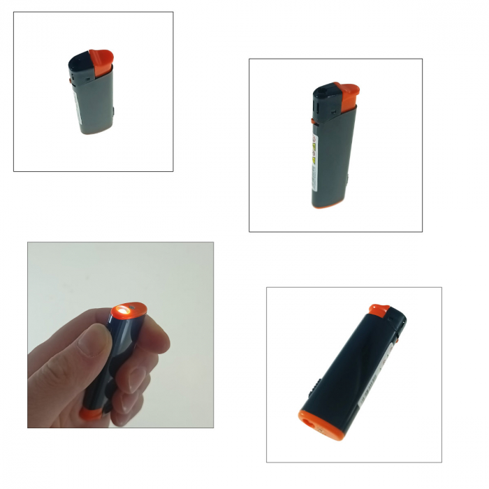 Bricheta cu LED, de buzunar, BRFL00051 Orange, 81 x 25 x 10 mm, flacara reglabila, neagra cu portocaliu [4]