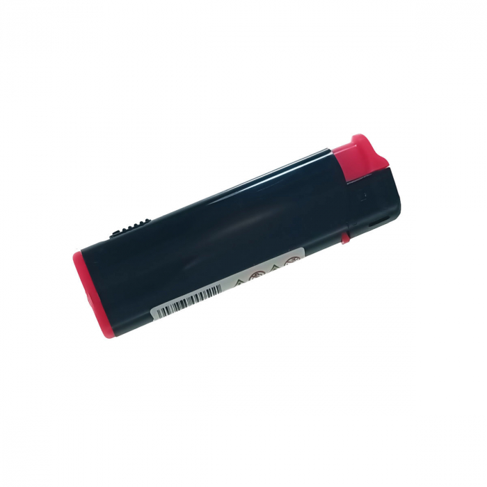 Bricheta cu LED, de buzunar, BRFL00051 Pink, 81 x 25 x 10 mm, flacara reglabila, neagra cu roz [4]