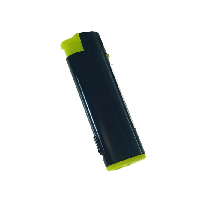 Bricheta cu LED, de buzunar, BRFL00051 Yellow, 81 x 25 x 10 mm, flacara reglabila, neagra cu galben [1]