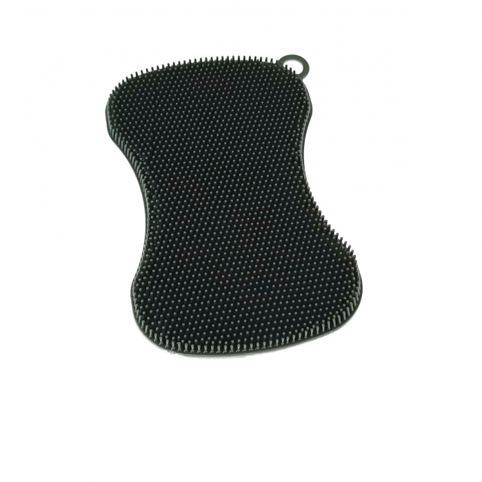 Burete din silicon pentru spalare, multifunctional, dimensiuni 130 x 81 x 9 mm, forma perna, 41749, gri [2]