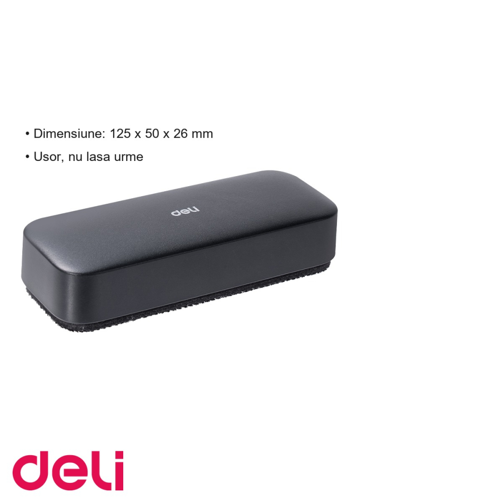 Burete magnetic pentru whiteboard Deli, prindere directa pe suprafata metalica, pentru stergere rapida [3]