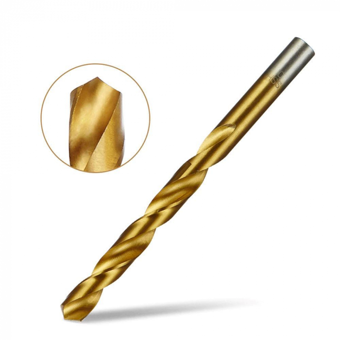 Burghiu HSS Titan, DIN 338, pentru metal, de 3.5 mm X 68mm, Soma S-12144 [3]