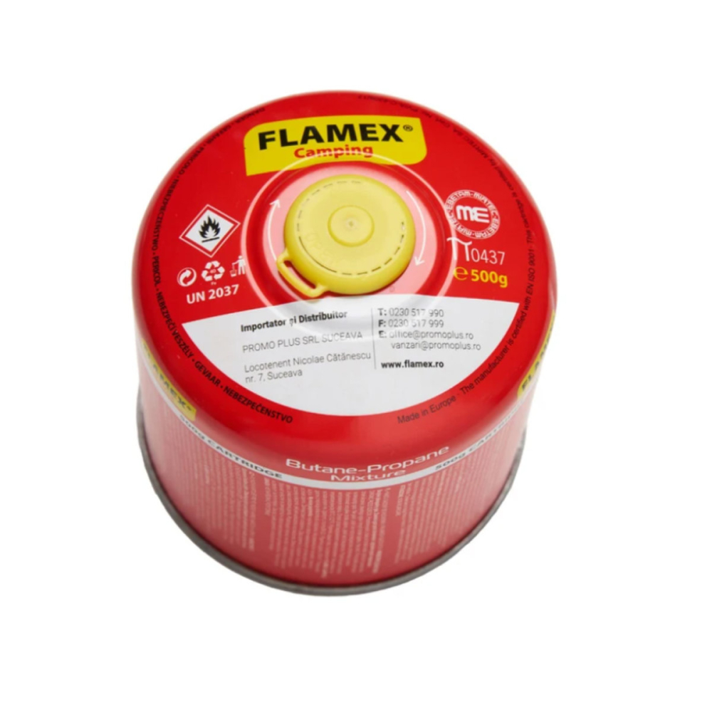 Butelie Gaz Camping Flamex 500 GR cu Filet, pentru Incalzire si Gatit la Camping si Drumetii [2]