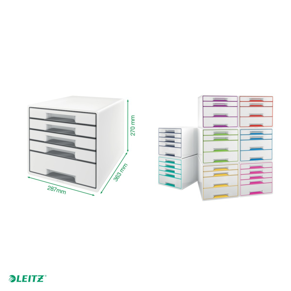 Cabinet cu sertare Leitz WOW, 5 sertare, rosu [5]