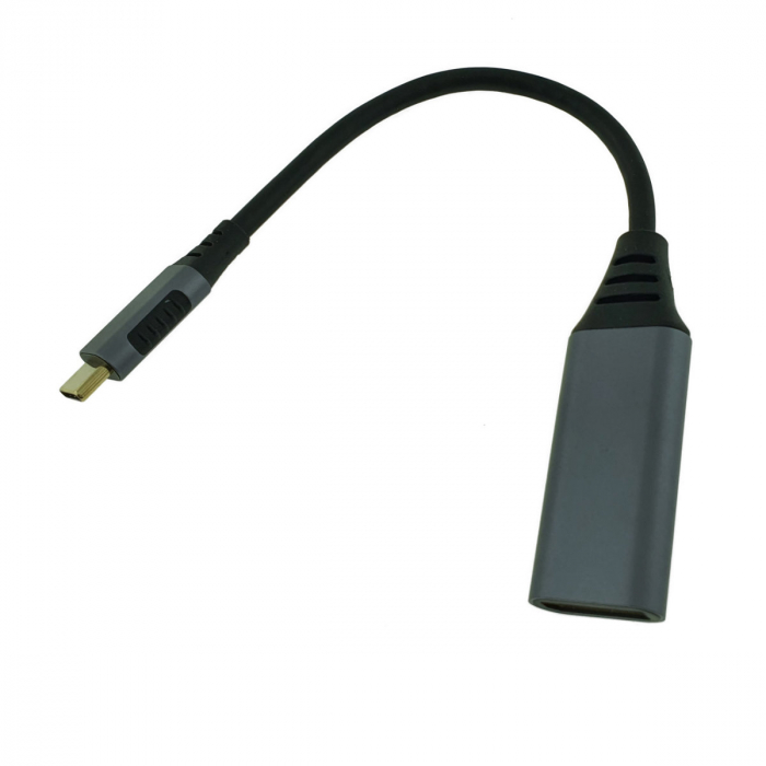 Cablu adaptor, convertor video, USB tip C tata la DisplayPort mama, Cablexpert 12136, lungime 15cm, negru [3]