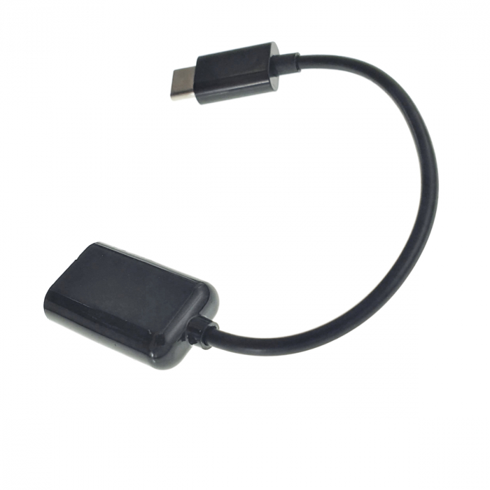 Cablu adaptor OTG, Cablexpert 09754, USB 2.0 mama la USB tip C tata, lungime 10 cm, negru [2]