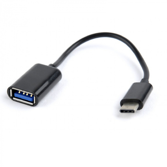 Cablu adaptor OTG, Cablexpert 09754, USB 2.0 mama la USB tip C tata, lungime 10 cm, negru [3]