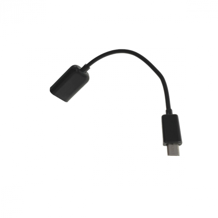 Cablu adaptor OTG USB 2.0 mama la microUSB tata,10 cm, negru [3]