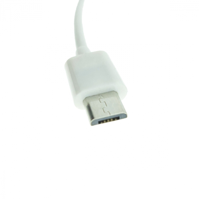Cablu adaptor OTG USB 2.0 mama la microUSB tata, 12 cm, alb [4]