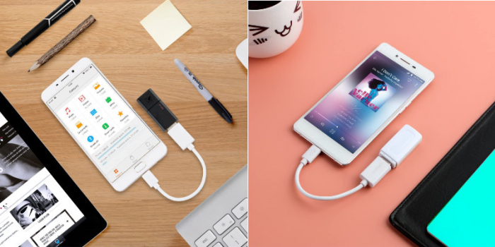 Cablu adaptor OTG USB 2.0 mama la microUSB tata, 12 cm, alb [7]