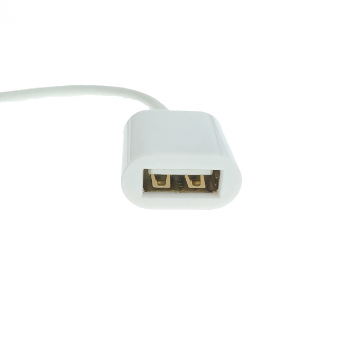 Cablu adaptor OTG USB 2.0 mama la microUSB tata, 12 cm, alb [5]