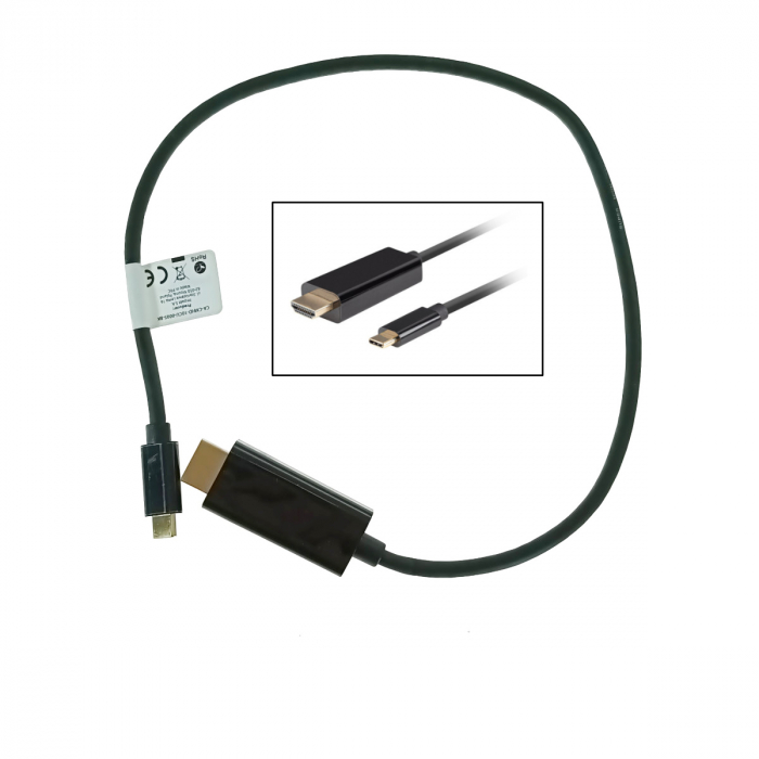 Cablu adaptor USB-C tata la HDMI tata, USB 3.2 gen.2, HDMI 2.0, Lanberg 43675, FHD-144Hz, 4K-60Hz, 18Gb/s, 50cm, negru [4]
