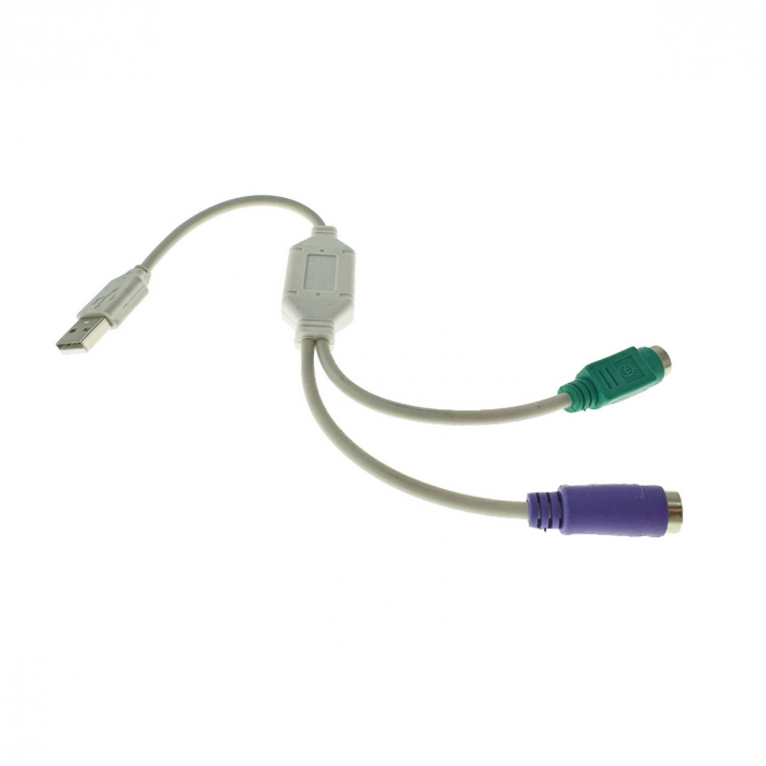 Cablu adaptor USB tata la 2 conectori PS2, lungime 31cm [2]
