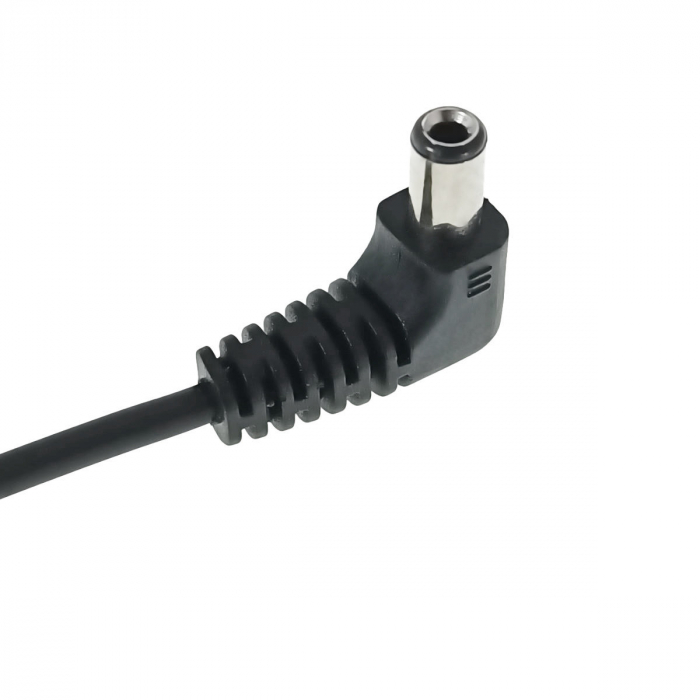 Cablu alimentare DC 2.5/5.5mm, in unghi 90 grade, Xtreme 08711, lungime 1.8m, capat deschis, negru [3]