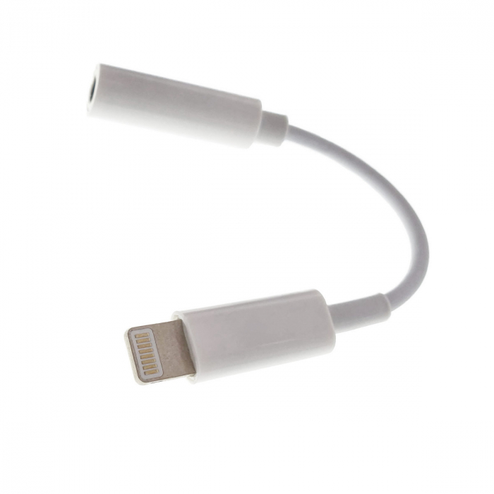 Cablu audio adaptor iPhone7, jack 3.5mm mama la Apple 8 pini Lightning tata, casti audio, alb [2]