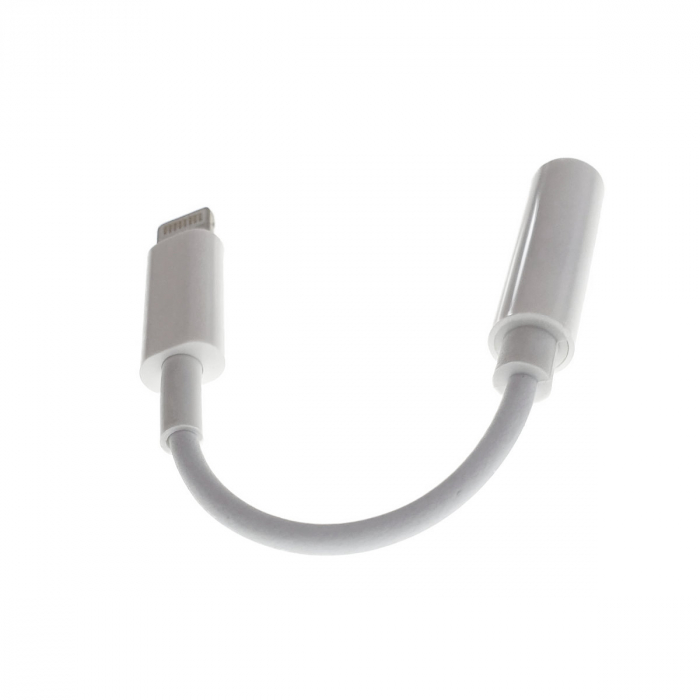 Cablu audio adaptor iPhone7, jack 3.5mm mama la Apple 8 pini Lightning tata, casti audio, alb [3]