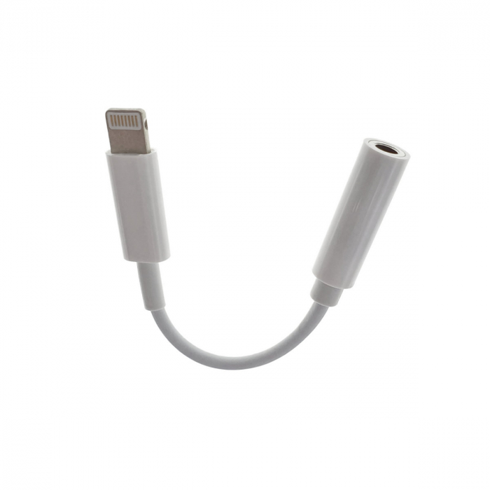 Cablu audio adaptor iPhone7, jack 3.5mm mama la Apple 8 pini Lightning tata, casti audio, alb [4]