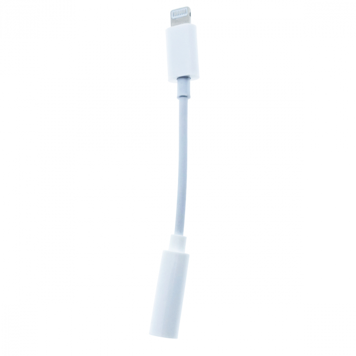 Cablu audio, adaptor Jack 3.5mm mama la conector tip Lightning, Platinet 45645, lungime 5 cm, alb [2]
