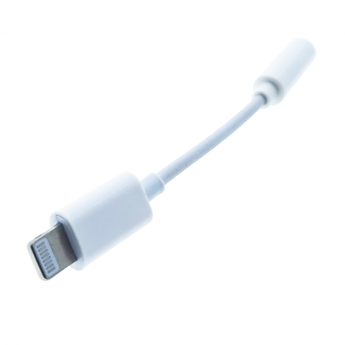 Cablu audio, adaptor Jack 3.5mm mama la conector tip Lightning, Platinet 45645, lungime 5 cm, alb [4]
