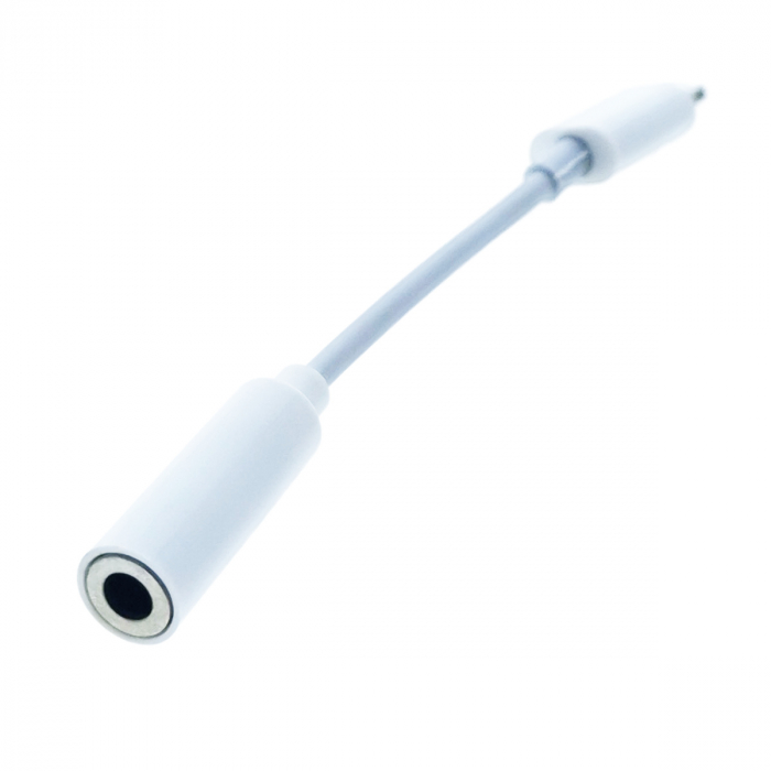 Cablu audio, adaptor Jack 3.5mm mama la conector tip Lightning, Platinet 45645, lungime 5 cm, alb [3]