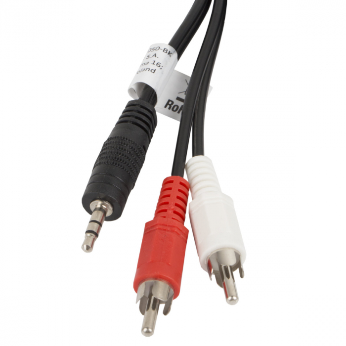 Cablu audio jack 3.5 mm 3 pin tata la 2 x RCA, 5 m, Lanberg 41404, stereo, negru [2]