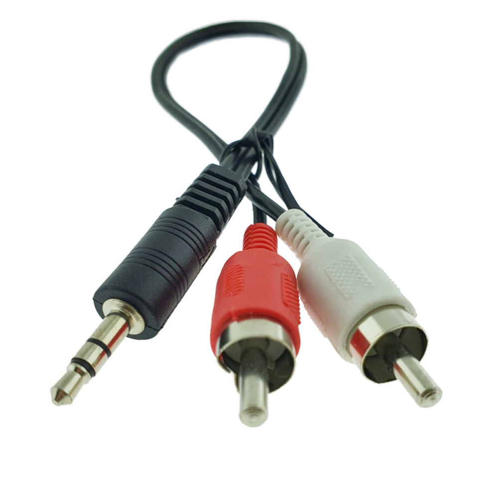Cablu audio Jack 3.5mm la 2 x RCA, lungime 20 cm - Conexiune dispozitive portabile la echipamente Hi-Fi, Cablexpert [2]