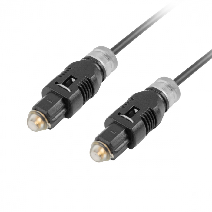 Cablu audio optic digital, lungime 3 m, Lanberg 42241, 2 conectori tip TosLink tata, negru [2]