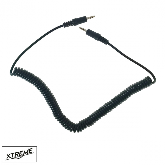 Cablu audio spiralat jack 3,5 mm tata-tata, Xtreme 10703, 3m lungime, negru [3]