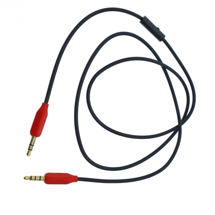 Cablu audio stereo cu microfon, lungime 1 m, Hoco UPA12 AUX, conectori jack 3.5mm tata cu 4 pini si 3 pini, negru [5]