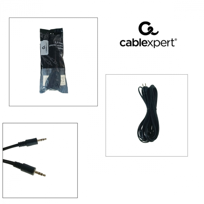 Cablu audio stereo, lungime 10m, Cablexpert 02458, cu conector jack 3.5mm tata la jack 3.5mm tata, negru [4]