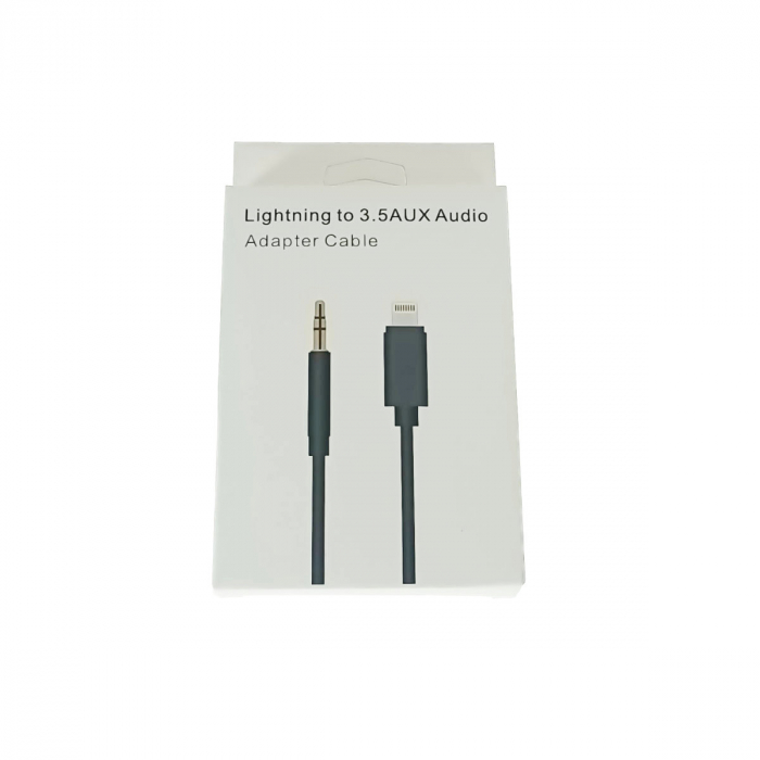 Cablu cu conector jack 3.5 mm la conector tip lightning, 100 cm, in blister, negru [5]