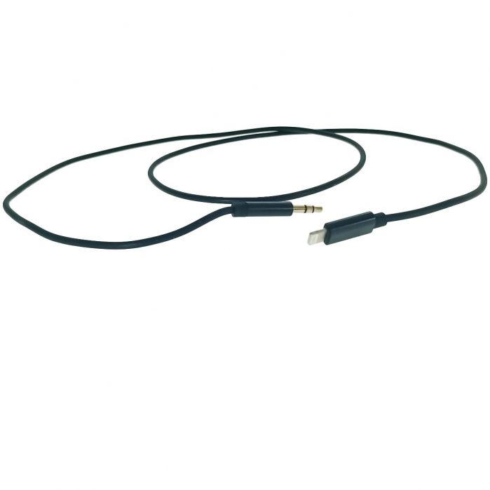 Cablu cu conector jack 3.5 mm la conector tip lightning, 100 cm, in blister, negru [4]